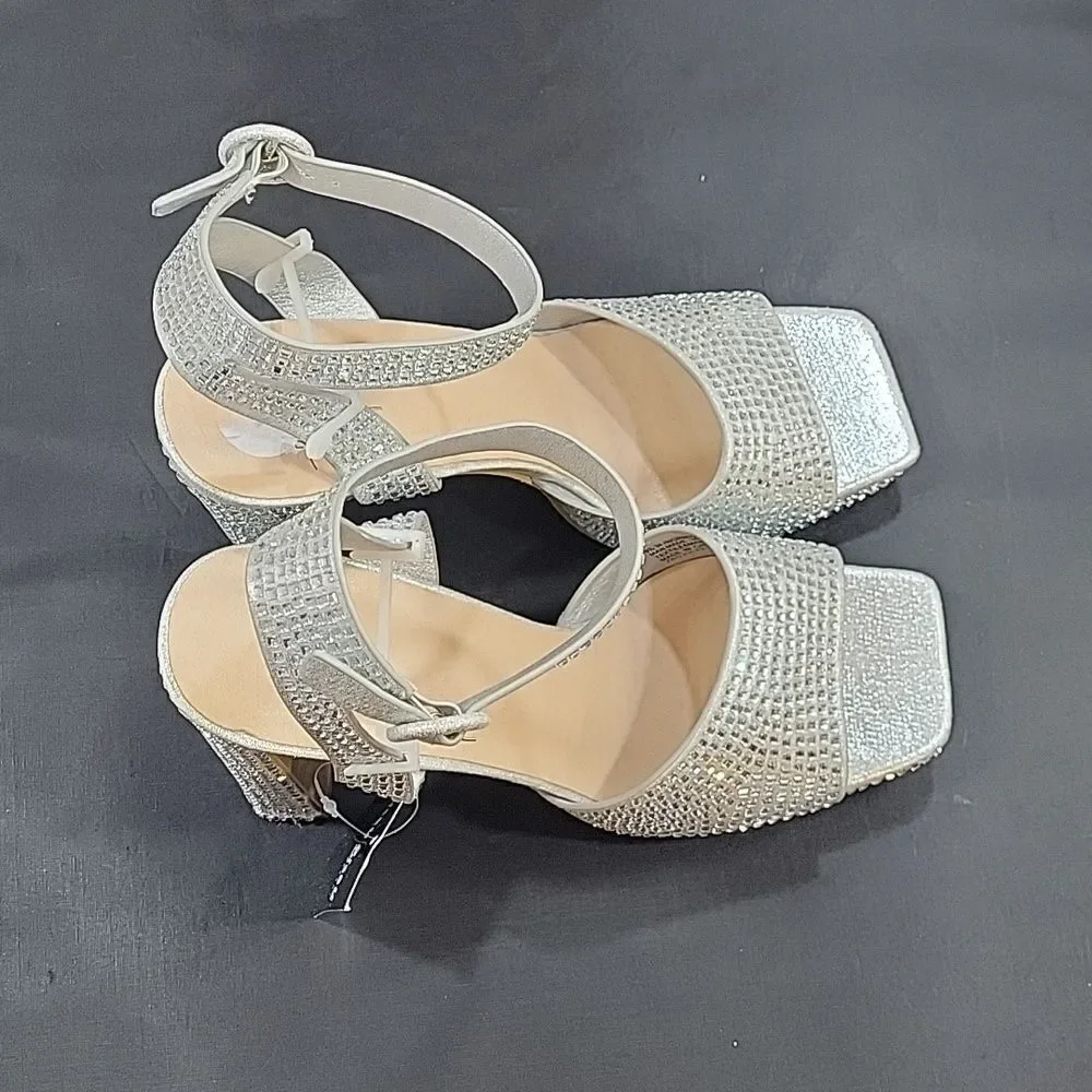 BRAND NEW BISSOU BISSOU JEWEL STUDDED EMBELLISHMENTS SQUARE TOE HIGH HELL SANDAL